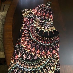 Multi Colored One Shoulder Dress